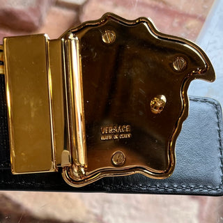 VERSACE Reversible Medusa Buckle Yellow/Black Belt SZ 130/52