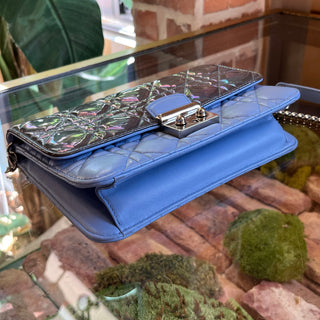 CHRISTIAN DIOR Miss Dior Blue Cannage Quilted Wallet on Chain