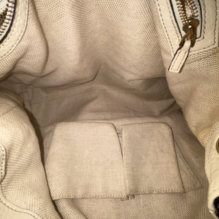 GUCCI White Grained Leather Soho Chain Tote