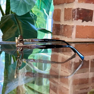 PRADA SPR65Z Oval Pale Gold-Tone Metal Sunglasses