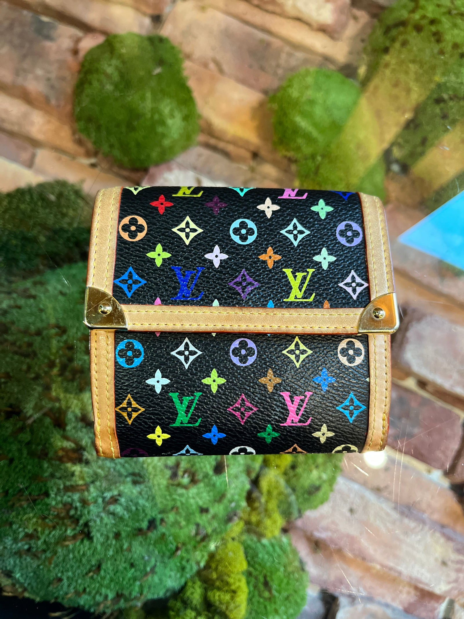 LOUIS VUITTON Monogram Multicolore Elise Wallet White