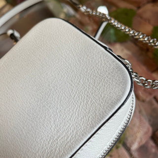JIMMY CHOO Small Bauti White Embossed Logo Crossbody