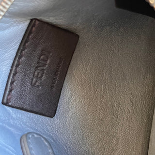 FENDI Gray Leather Card Holder Key Ring