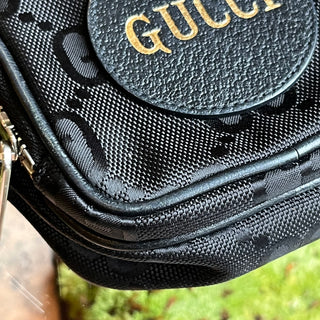 GUCCI Off The Grid Black Econyl Nylon Monogram Crossbody Shoulder Bag