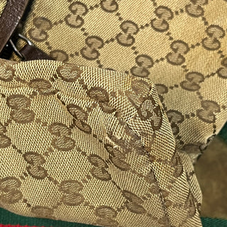 GUCCI Dark Brown GG Monogram Web Belt Bag