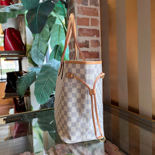 LOUIS VUITTON Neverfull MM Damier Azur Canvas Tote Bag