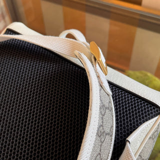 GUCCI Ophidia Small White GG Web Canvas Stripe Backpack
