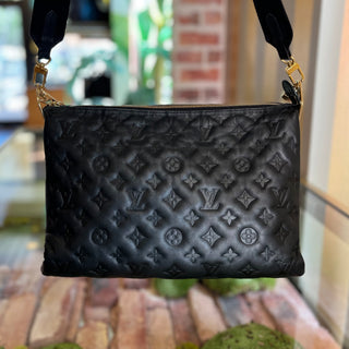 LOUIS VUITTON Coussin MM Black Monogram Embossed Leather Shoulder Bag