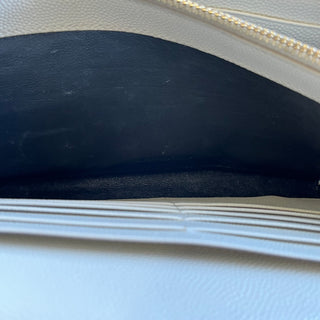 SAINT LAURENT Classic Cassandre Chain White Grain De Poudre Leather Crossbody