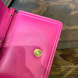 DOLCE & GABBANA Small Devotion Pink Smooth Calfskin Envelope Top Handle Bag