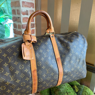 LOUIS VUITTON Keepall 55 Brown Monogram Canvas Vintage Duffel