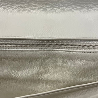 CHANEL Jumbo White Caviar Leather Single Flap Shoulder Bag
