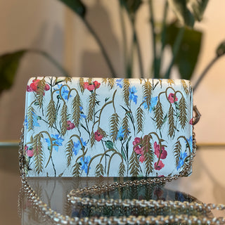 Christian Dior Multicolor Calfskin Lady-Dior Wallet on Chain