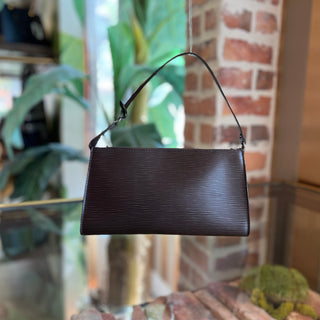 LOUIS VUITTON Pochette Accessories 24 Brown Epi Leather Shoulder Bag