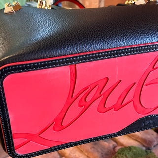 CHRISTIAN LOUBOUTIN Cabatta Small Spikes East West Black Leather Tote