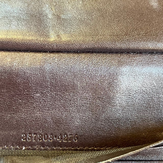 GUCCI Brown Guccissima Leather Continental Flap Snap Wallet