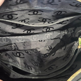 CHANEL Surpiqué Wild Stitch Black Calfskin Leather Tote