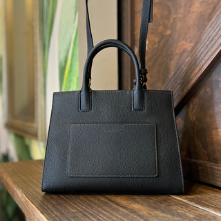 BURBERRY Frances Black Grainy Calf Leather Tote