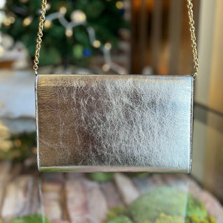 SAINT LAURENT Belle De Jour Silver Chain Clutch