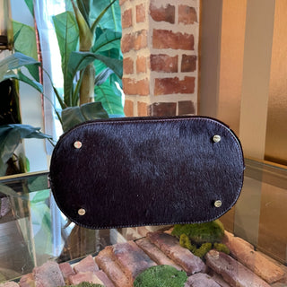 TOTEME Belted Wine Pony Hair Bucket Bag