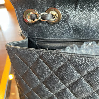 CHANEL Jumbo Single Flap Black Caviar Quilted Leather Vintage Shoulder Bag