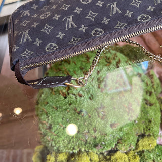 LOUIS VUITTON Pochette Small Brown Mini Lin Canvas Handbag