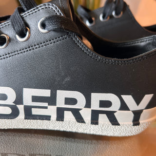 BURBERRY Larkhall Black Canvas Sneakers UK 9/Euro 42