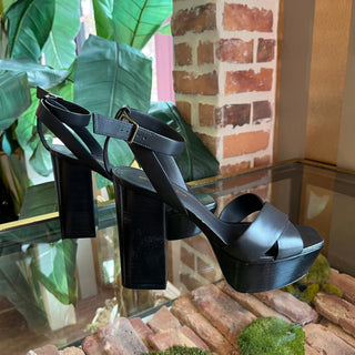 SAINT LAURENT Farrah Black Heels SZ 38.5