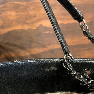 CHANEL Timeless Accordion Gray Caviar Leather Tote Bag