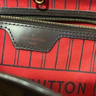 LOUIS VUITTON Neverfull MM Damier Ebene Brown Canvas Tote Bag