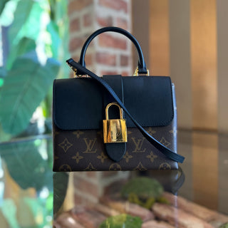 LOUIS VUITTON Locky BB Black Monogram Canvas Top Handle Bag