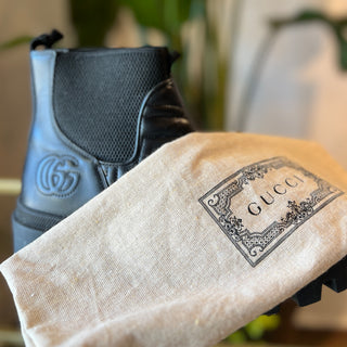 GUCCI GG Canvas Canvas Chelsea Boots SZ 37