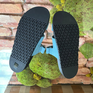 HERMES Chypre Blue Suede Goatskin Sandals SZ39(9US)