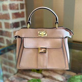 FENDI Pink Leather Front Pocket Mini Peekaboo