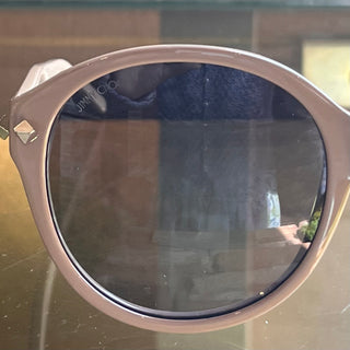 JIMMY CHOO MORE/S NPIEU Studded Beige Acetate Round Eye Sunglasses