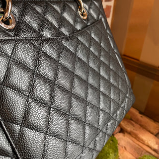 CHANEL Grand Shopping Black Quilted Caviar Leather Tote
