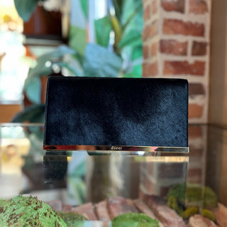 GUCCI Black Calf Hair Clutch DIA319