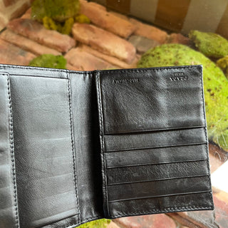 PRADA Lambskin Nylon Bifold Triangle Enamel Wallet