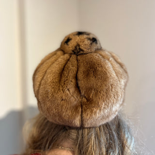 LOUIS VUITTON Beige Monogram Cavroche Mink Cap