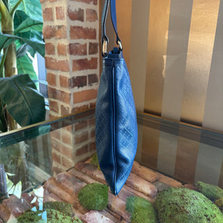 GUCCI Blue Diamante Leather Messenger Bag