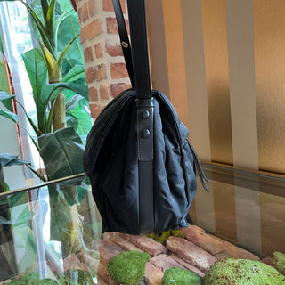 PRADA Black Nylon Padded Puffer Messenger Bag