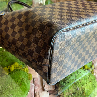 LOUIS VUITTON Neverfull MM Damier Ebene Brown Canvas Tote Bag