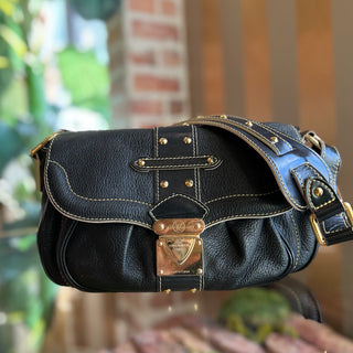 LOUIS VUITTON Le Confident Black Suhali Leather Shoulder Bag