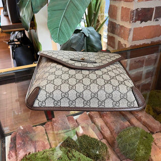 GUCCI Neo Vintage Medium GG Supreme Monogram Web Flap Crossbody