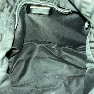 FENDI Mama Baguette Black FF Zucca Canvas Shoulder Bag