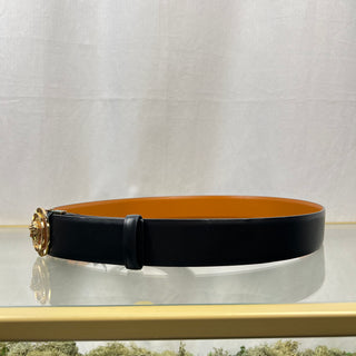 VERSACE Medusa Medallion Black Brown Leather Reversible Belt SZ95/38(L/XL)