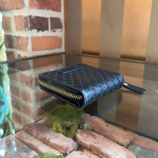 GUCCI Microguccissima Black Leather Compact Wallet