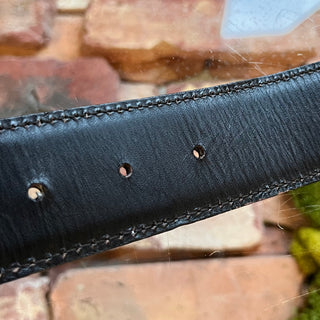 GUCCI G Bamboo Buckle Black Leather Belt SZ 85/34