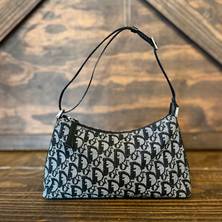 DIOR Vintage Blue Oblique Canvas Pochette Bag