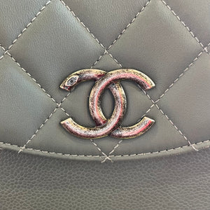 Chanel Blue Caviar Lambskin Quilted Large Coco Break Shopping Bag
